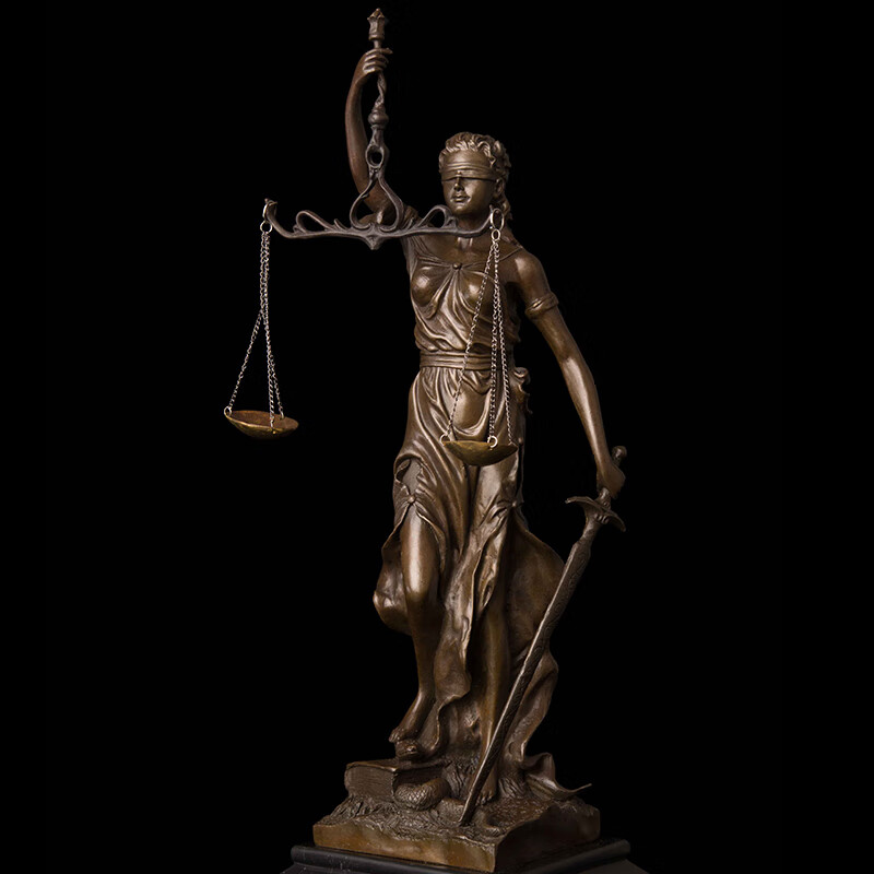 忆往昔欧式正义女神雕像铜雕希腊秩序女神工艺品摆件古典欧式铜雕塑