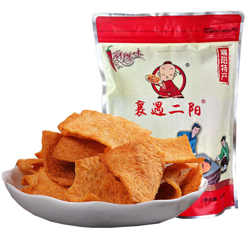 襄遇二陽(yáng)鍋巴襄陽(yáng)特產(chǎn)400g袋裝爆辣五香麻辣味大米手工脆鍋巴 1麻辣1五香