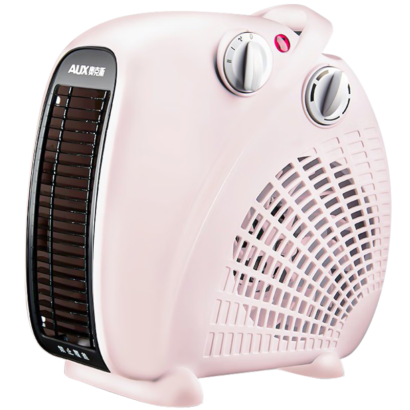 奥克斯（AUX）暖风机取暖器办公室电暖气家用节能台式电暖器热风机200A2 香槟色-双温控【升级2.2米加长加粗线】