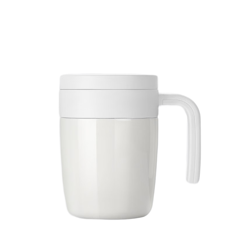 小北家茶杯办公室水杯子泡茶杯茶水分离过滤带盖大容量316不锈钢保温杯 白色