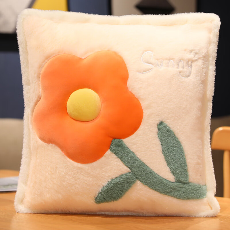 云舵花朵抱枕被子两用二合一折叠靠枕毯子办公室午睡枕头车载汽车毛毯