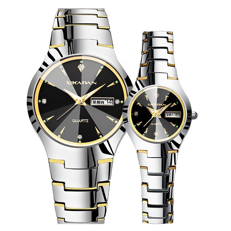 boshidun免费刻字新款情侣手表一对时尚手表女防水男女对表表钨钢情侣