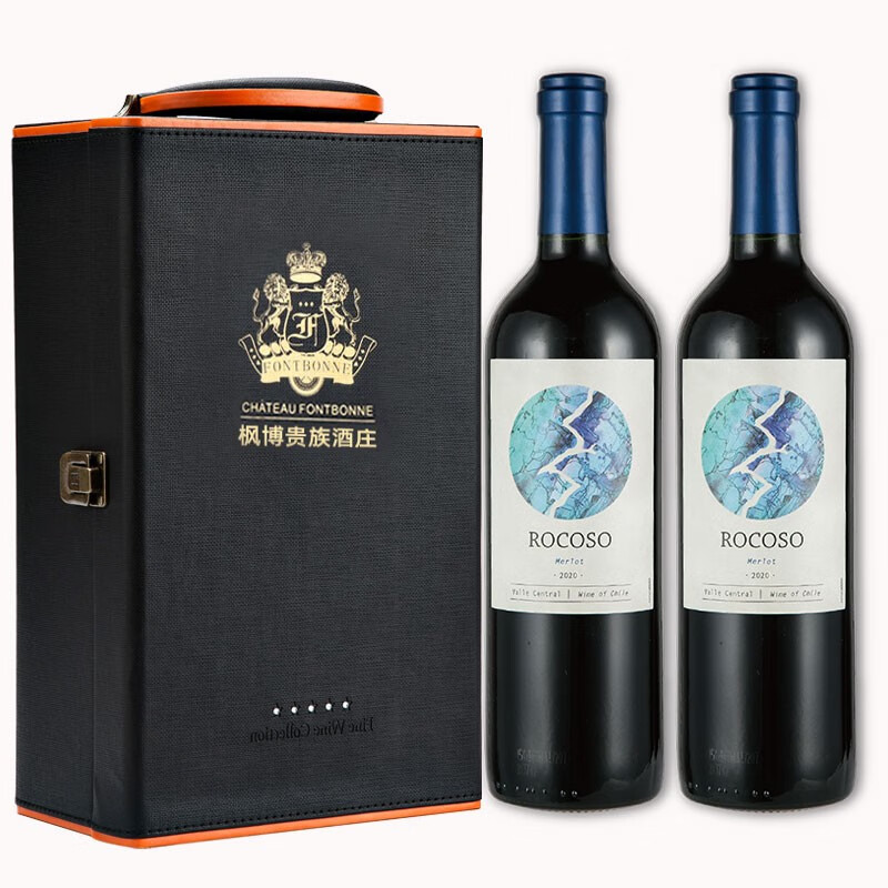 枫博欧颂梅洛红葡萄酒 枫博酒庄 智利原装原瓶进口红酒 750ml 送礼