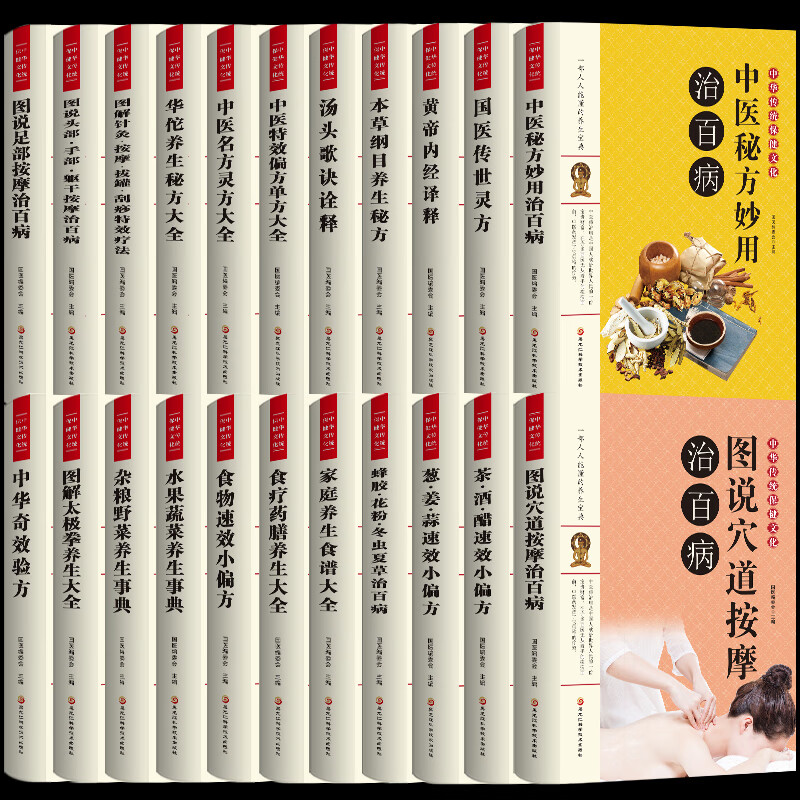 全22册 正版书籍中医养生系列本草纲目+黄帝内经+汤头歌诀+家庭养生食谱大全+国医传世疗方+中华奇效