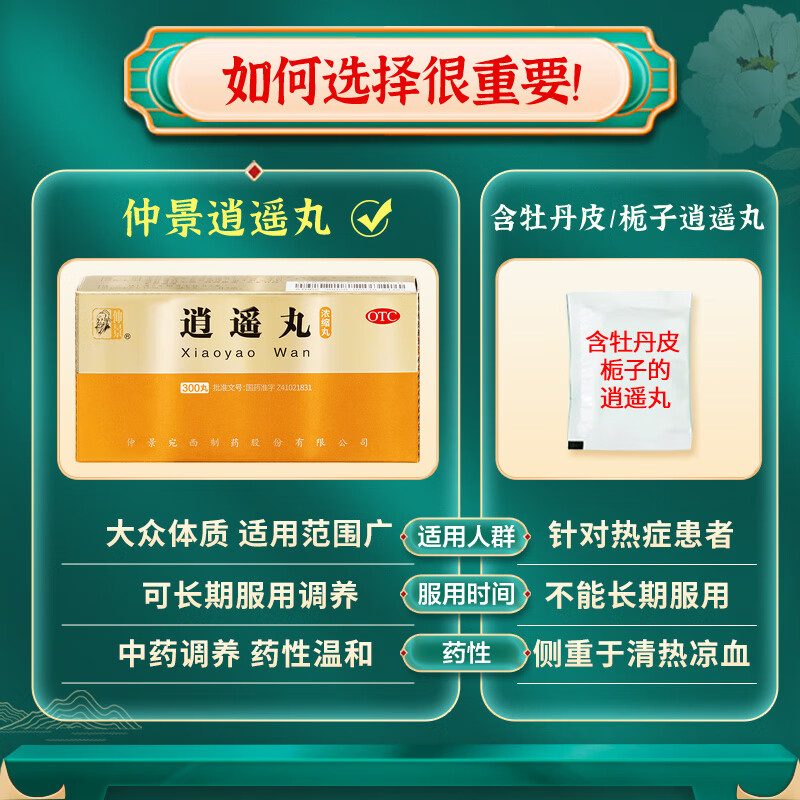 仲景逍遥丸(浓缩丸) 300丸疏肝健脾养血调经用于肝气不舒所致月经不调