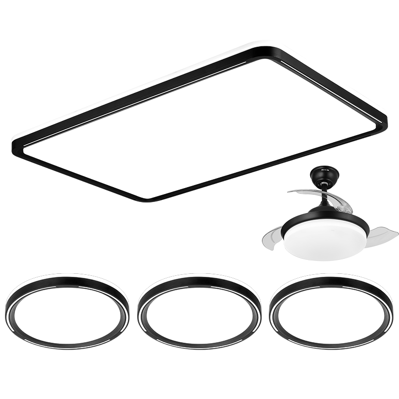 雷士照明(NVC) LED吸顶灯 客厅灯卧室灯书房餐厅灯 现代简约时尚装饰灯全屋灯具灯饰套餐 特惠!【三室两厅】5灯-智控客厅+卧室*3+吊扇