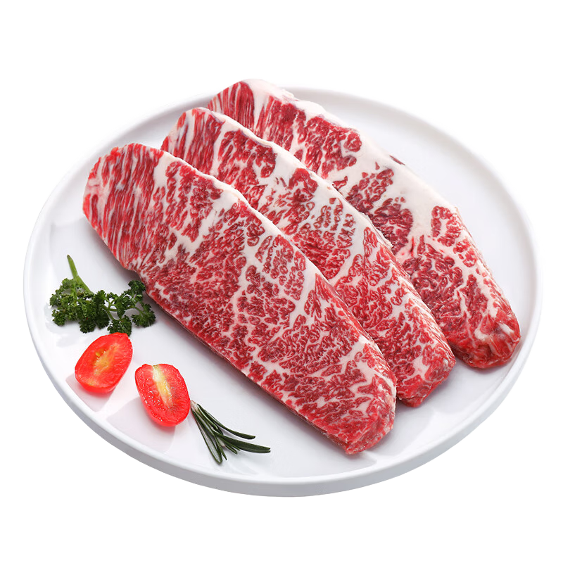 茶牛 澳洲谷飼和牛M6-M7原切上腦邊牛排180g*3 禮袋裝 源頭直發(fā)