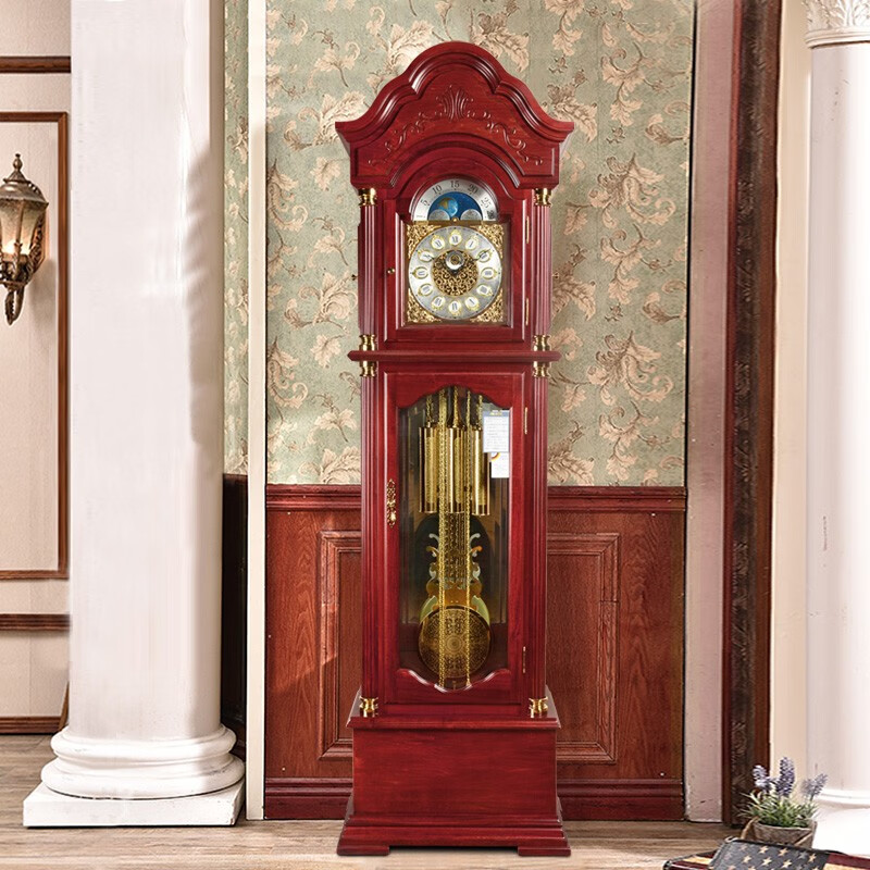 欧式高档落地钟实木机械台钟复古德国赫姆勒机芯报时时钟hg1831 椴木