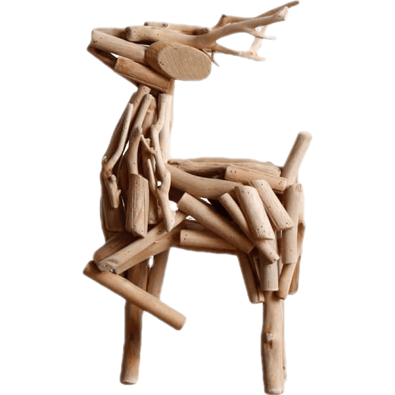 创意手工木质鹿桌面摆件家居卧室客厅房间北欧艺术装饰工艺品礼物 e款