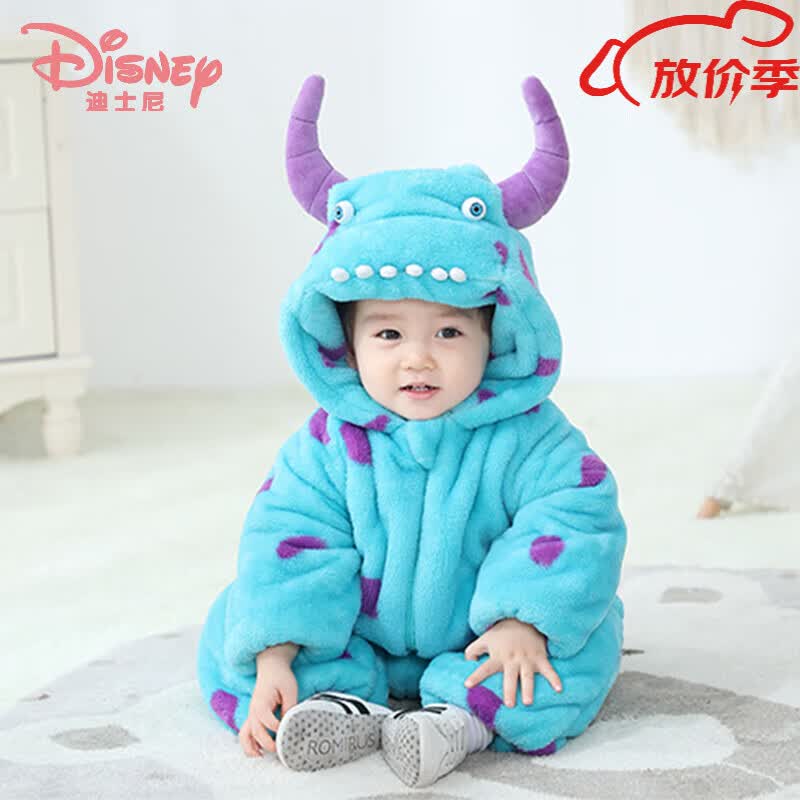 迪士尼（Disney）婴幼儿连体衣冬季加厚毛怪棉服宝宝衣服小怪兽可爱外出抱衣 毛怪连体衣[加绒款] 80cm(建议身高60-75cm)怎么看?