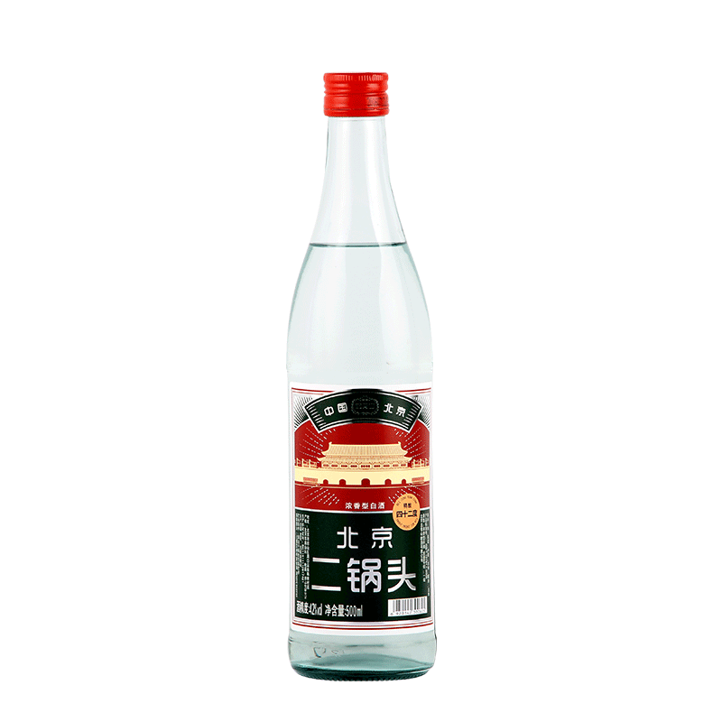 龙骨山北京二锅头白酒42度500ml*6瓶/12瓶装 浓香型精酿纯粮食酒 42度 500mL 6瓶