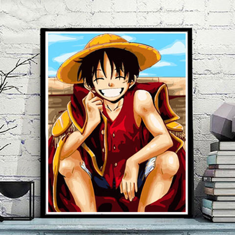 美克杰海贼王diy油画卡通动漫减压手工上色填色治愈油彩装饰挂画路飞