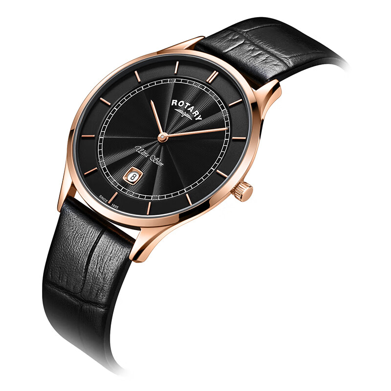 劳特莱（Rotary）英国 男士手表商务休闲皮带防水石英表日历男表送男生生日礼物 GS08304/04