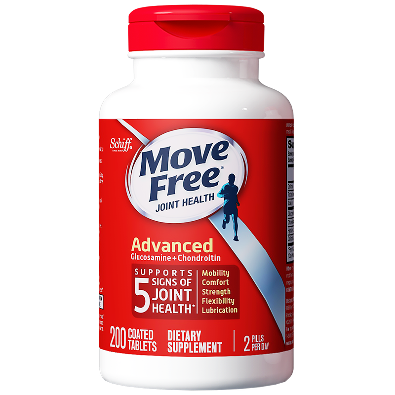 Move Free益节 氨糖红瓶200粒 软骨素 美国进口维骨力 氨基葡萄糖 骨维力成人中老年人保护关节