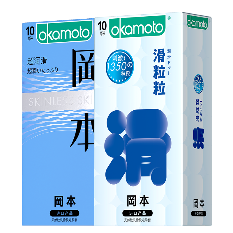 冈本（OKAMOTO）情趣避孕套 冰感螺纹颗粒安全套套男女用成人计生用品 【粒粒爽滑】情趣润滑组合25片