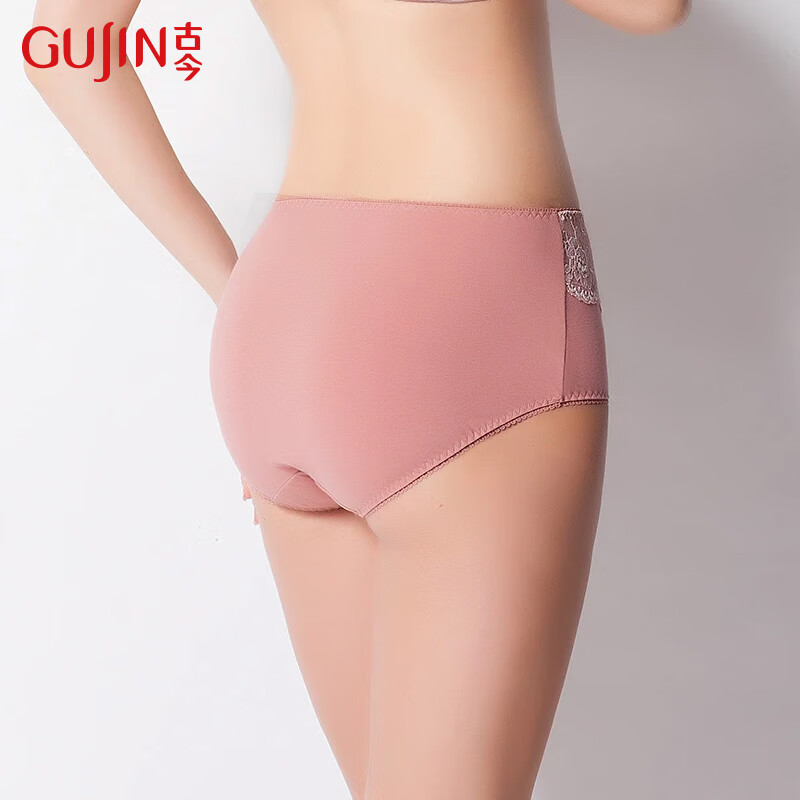 古今【全网已售50W+】女士高腰内裤收腹氨棉蕾丝性感透气提臀三角小裤 肤色 【 1条 2XL 175 /100