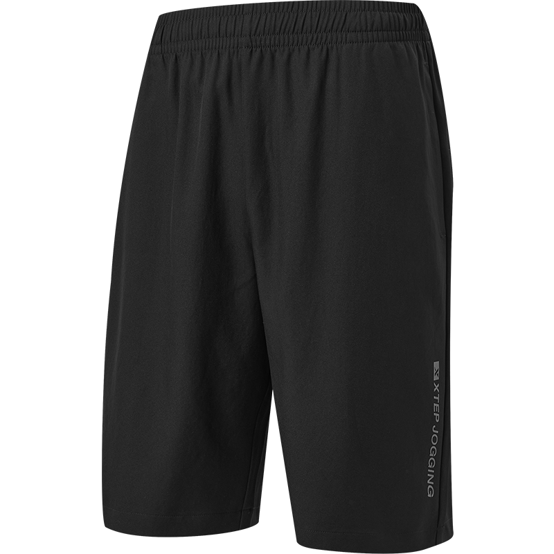 特步男短裤夏季裤透气训练五分裤运动跑步裤878229970140 正黑色 2XL 