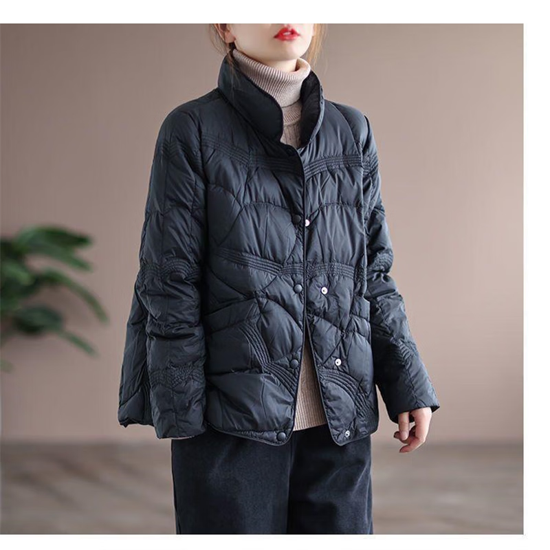 阿究究网红同款大码棉服女2025春装新款宽松立领高档面包服保暖外套 黑色 4XL 建议150-170斤高品质