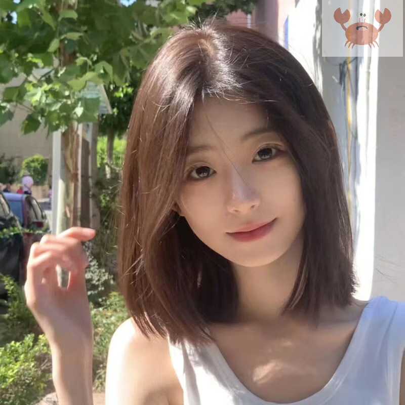 捷迈女生短发发型 假fa女短头中分无刘海bobo头气质修脸短直头减龄自