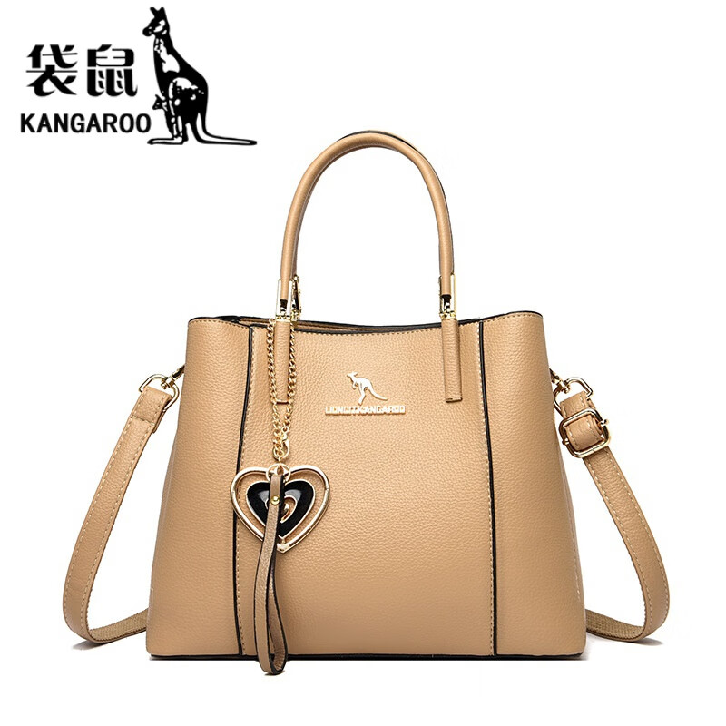 袋鼠(kangaroo)新款时尚包包女包2024大容量单肩斜挎包创意女士 黄色