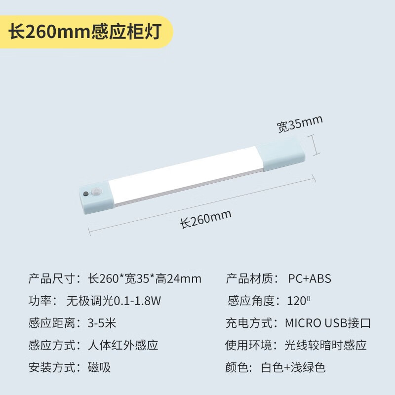 吉盛兴人体感应小夜灯家用过道楼梯声控智能楼道光控橱柜床头灯衣柜