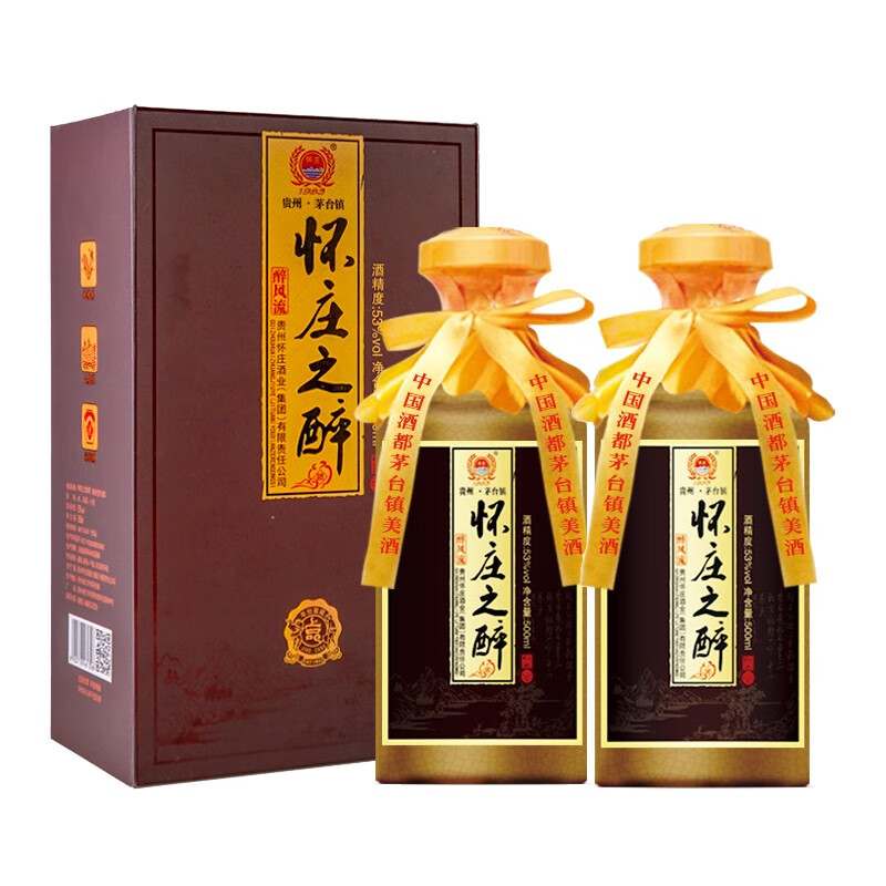 怀庄之醉 酱香型白酒 醉风流 53度 500ml* 53%vol 500ml 2瓶