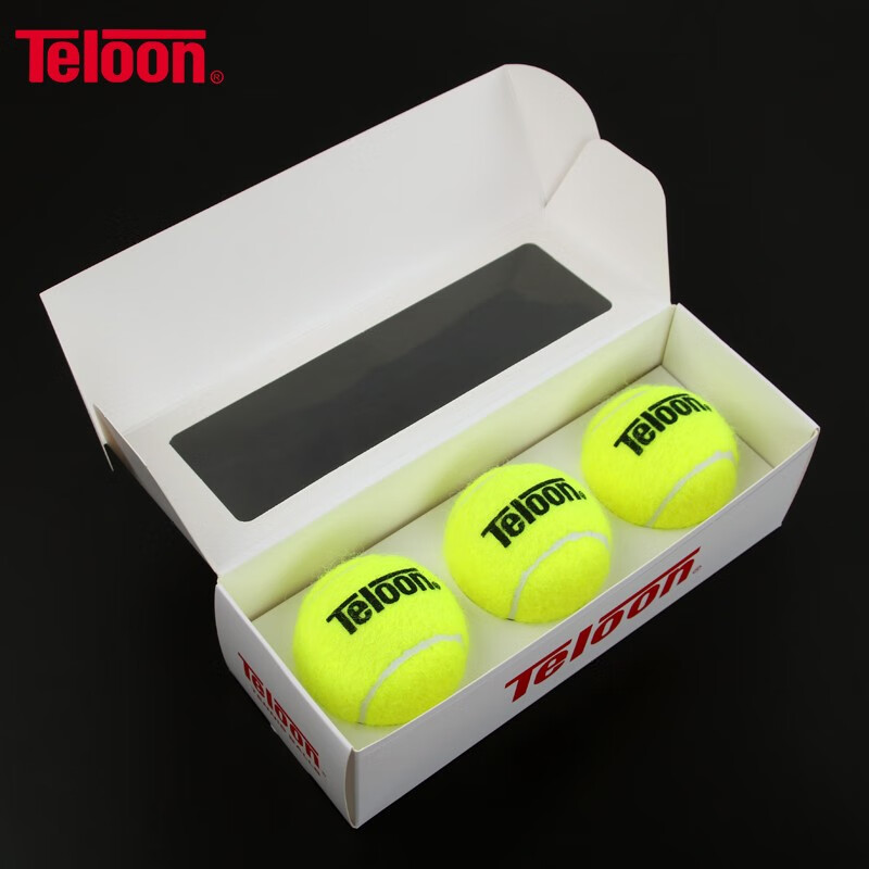 天龙（Teloon）回弹网球带绳单人训练练习自动回弹器 带线网球-带绳（3只/盒）
