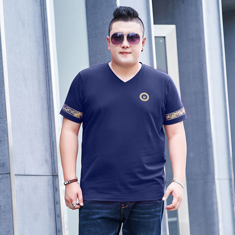 体恤男160-300斤胖子穿的t恤肥佬短袖肥仔上衣夏薄新款肥佬短袖t恤