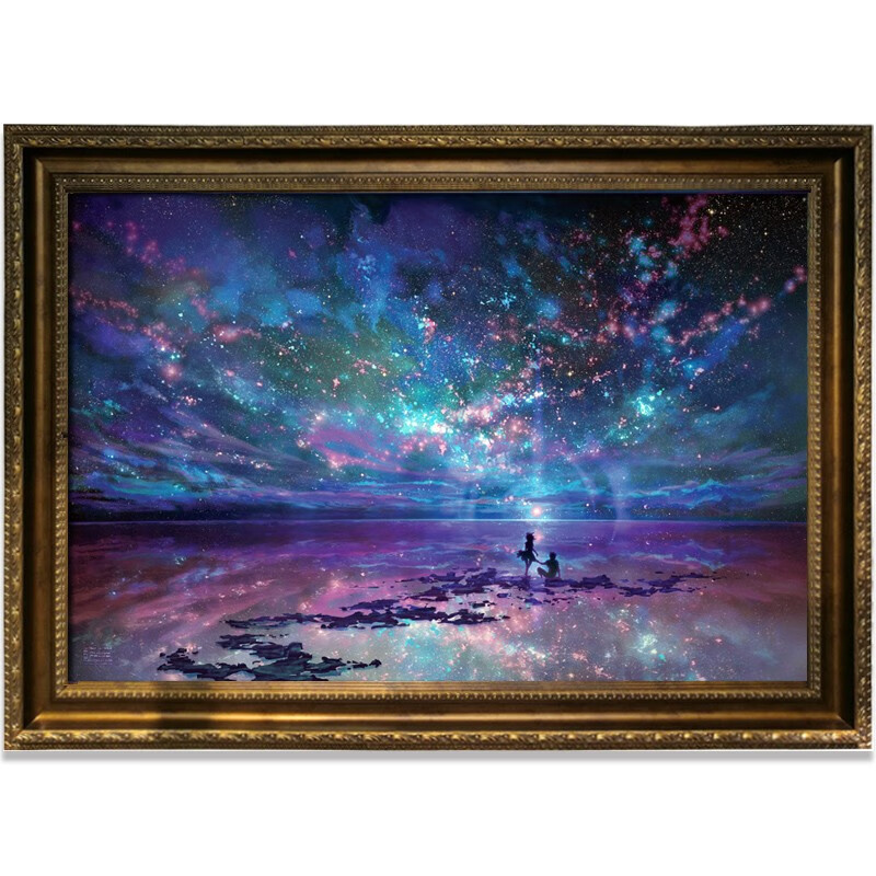 减压diy创意女生日礼物儿童玩具国潮装饰 梦幻星空海洋1000片木质拼图