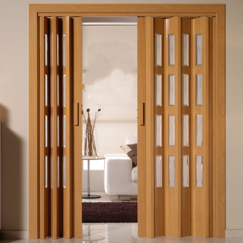 米囹pvc折叠门 推拉门卫生间厨房门室内隔断移门吊轨商铺门隐形简易门