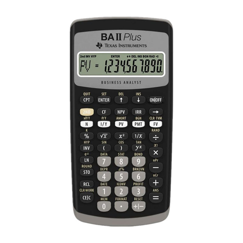 TEXAS INSTRUMENTS 德州儀器BA II Plus 財務(wù)計算器盈利能力計算 金融計算器 黑色 統計學(xué)家 金融、會(huì )計、經(jīng)濟、投資和統計應用