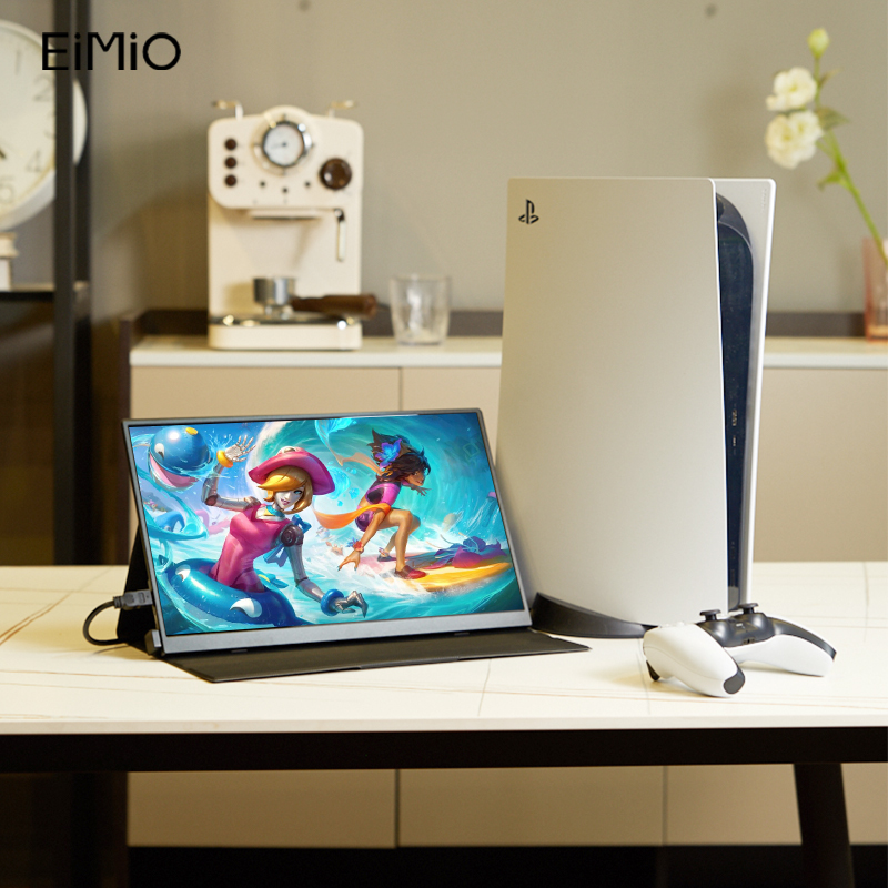 Eimio便携式显示器15.6英寸笔记本副屏switch便携屏手机触摸投屏PS5拓展屏电脑显示器E1请问这显示屏有喇叭吗？
