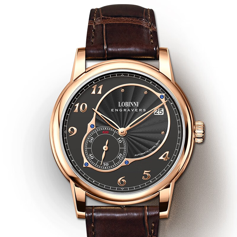 品牌手表男全自动机械表 珍珠陀休闲防水皮带瑞士风格腕表1888