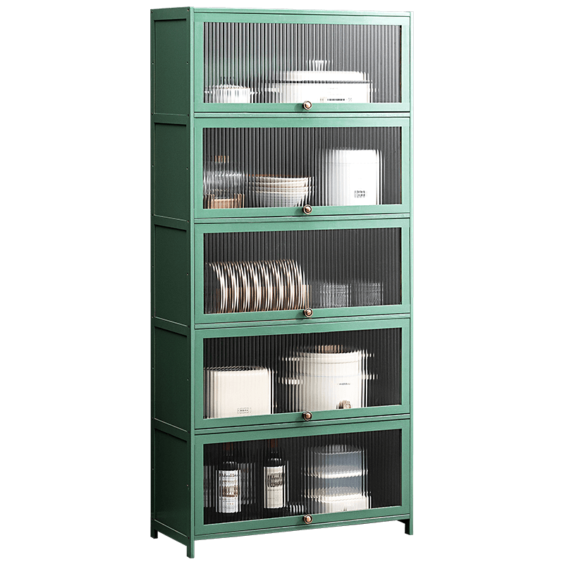 淘之良品 简易落地厨房置物架家用餐边柜楠竹烤箱架子锅架碗碟架室内厨房用品厨具架储物架微波炉架收纳架 【长虹翻门】一层60长(加深宽度32cm)