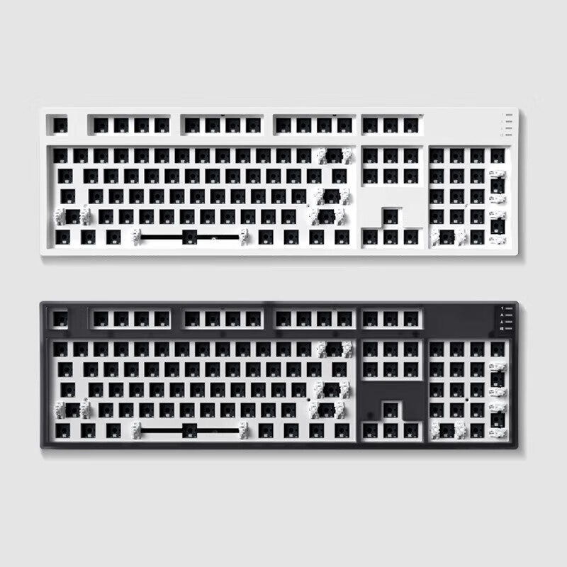 腹灵MK104黑莓侧刻机械键盘客制化成品单模104键有线办公游戏键盘 MK104黑曜石+纯黑侧刻 黑轴