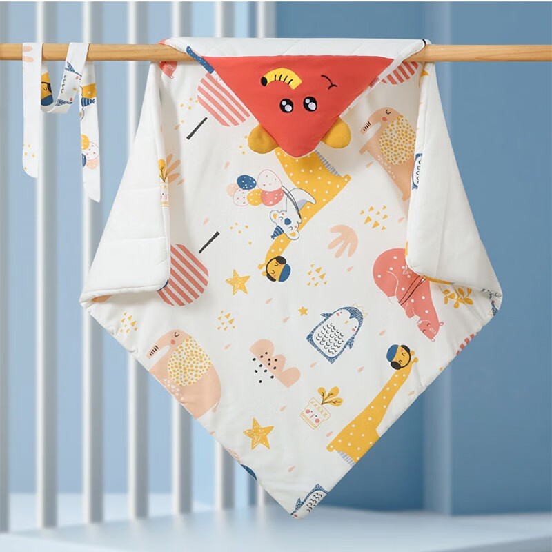 boxbaby婴儿抱被秋冬加厚包被保暖防惊跳襁褓新生儿小被子防踢被外出包被 开心恐龙（加棉款/5-15℃）