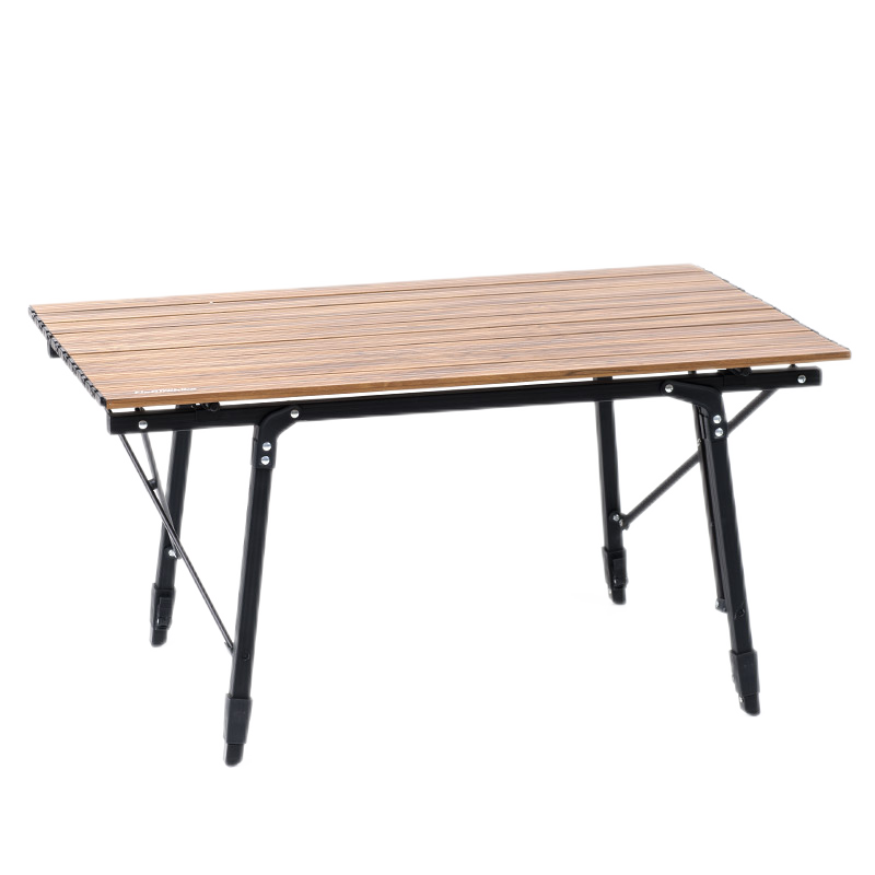 挪客 Naturehike）户外木纹铝折叠桌 可伸缩露营便携式摆摊桌餐桌 小号-木纹色