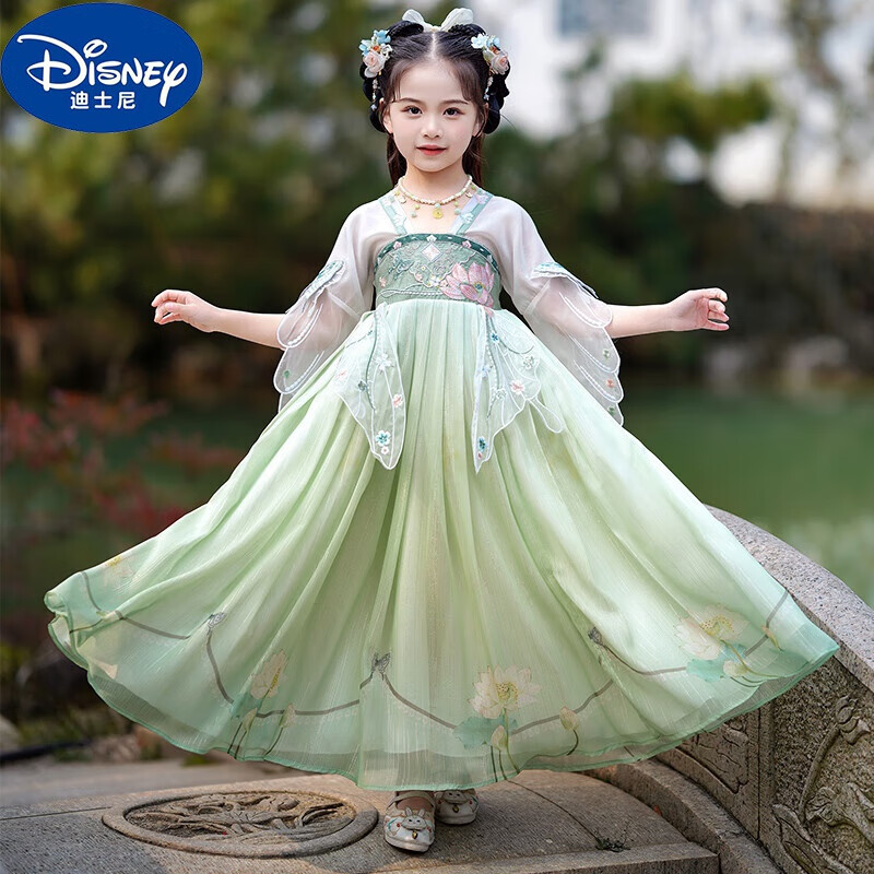 迪士尼(disney)汉服女童夏款儿童古装连衣裙超仙古风襦裙女宝中国风