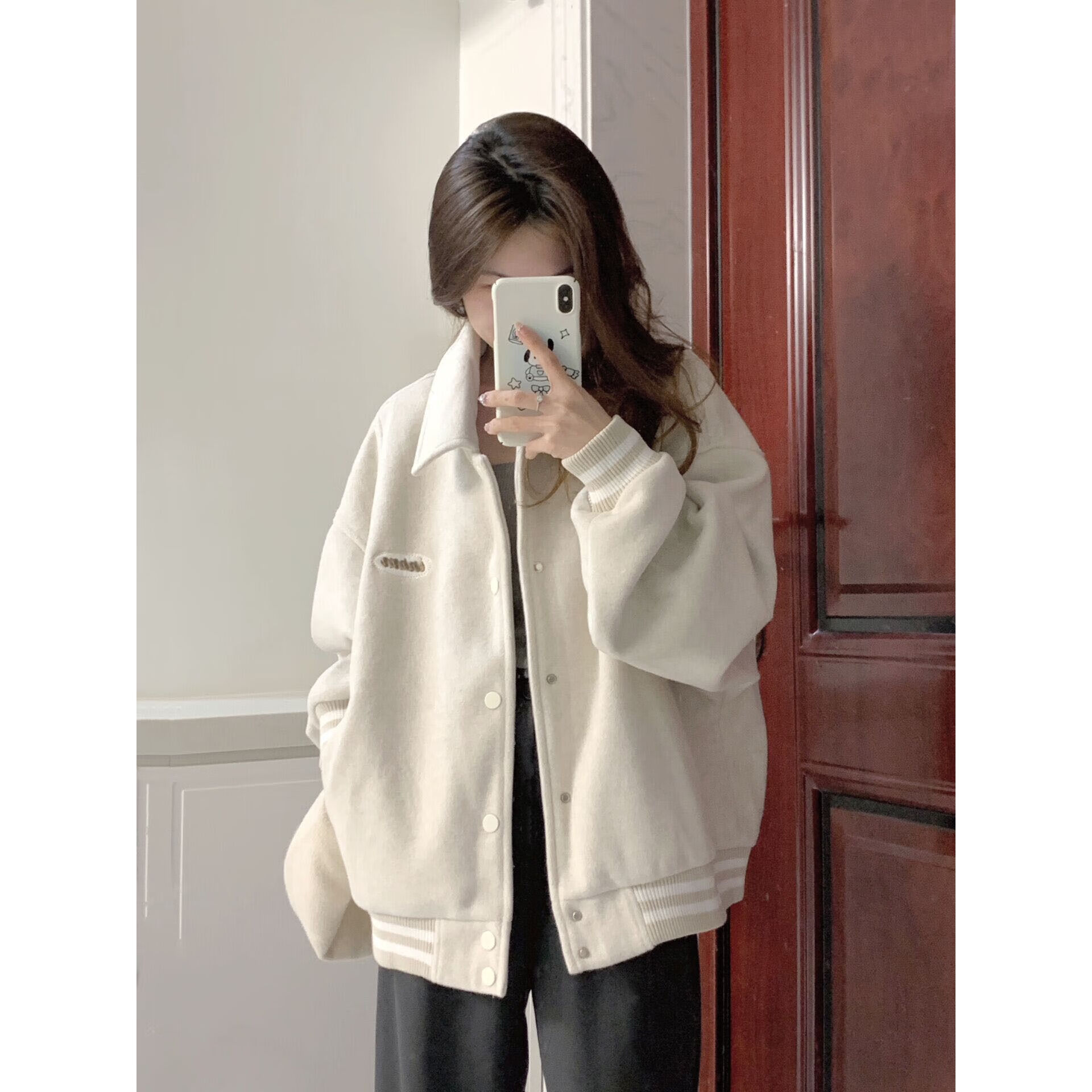 服外套女秋冬天温柔系穿搭卫衣外套2023春秋款慵懒风小个子学 米色