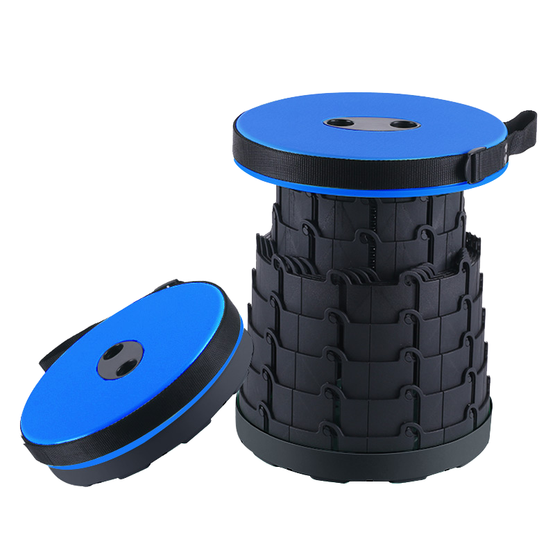 古雷诺斯 旅行折叠凳子便携户外可调节伸缩凳网红收缩座椅火车钓鱼排队 N6222/01/伸缩凳(蓝色)