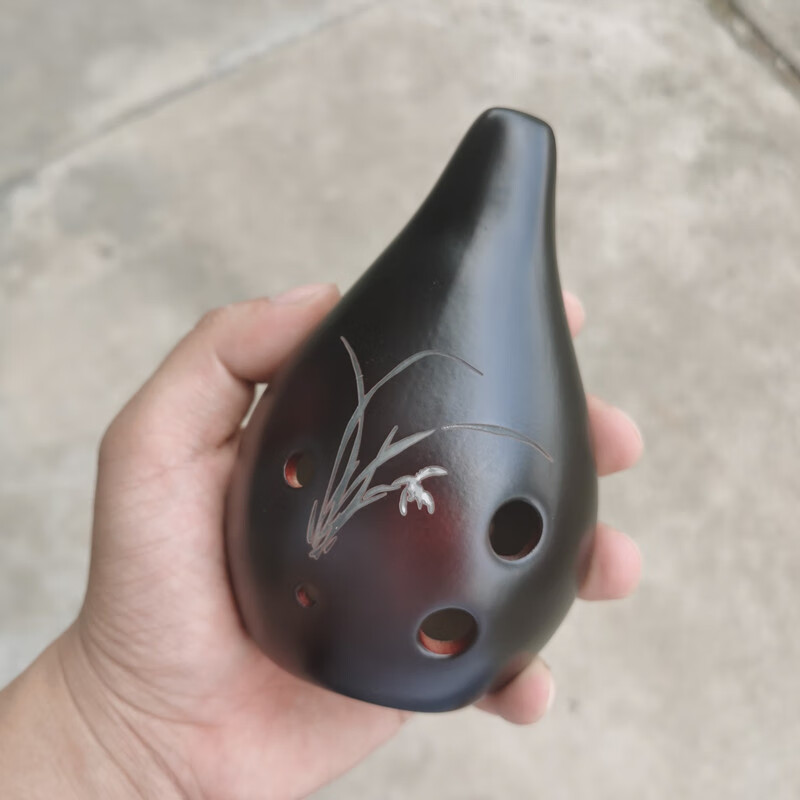 木火牌陶笛6孔陶笛中音af调熏烧款六孔f调陶埙成人初学乐器千年风雅