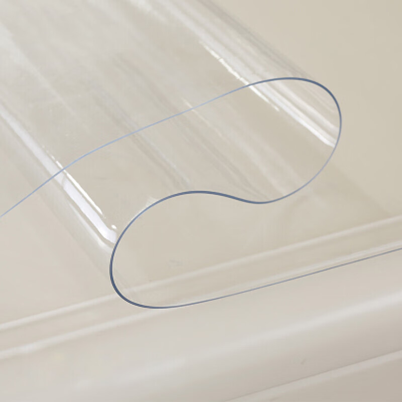 透明PVC软玻璃桌布台垫5mm加厚环保防烫水晶板防水油免洗茶几桌垫 透明1毫米厚 定制尺寸(需改价)