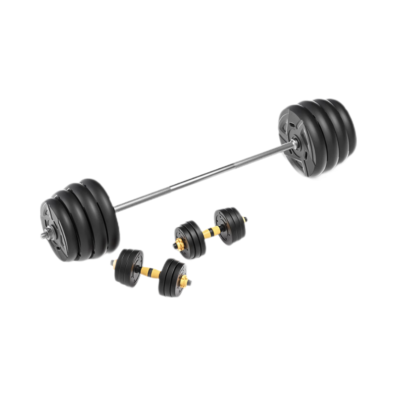 百亿补贴:欧耐德(OUNAIDE) 杠铃套装男士环保包胶举重深蹲杠铃杆环保哑铃套装健身器材组合 35kg 1.5米 直杆杠哑铃套装+护肩187.9元