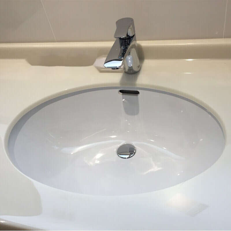 toto椭圆方形台上盆智洁洗手盆嵌入式台下盆 单盆lw546b【配下水器 下