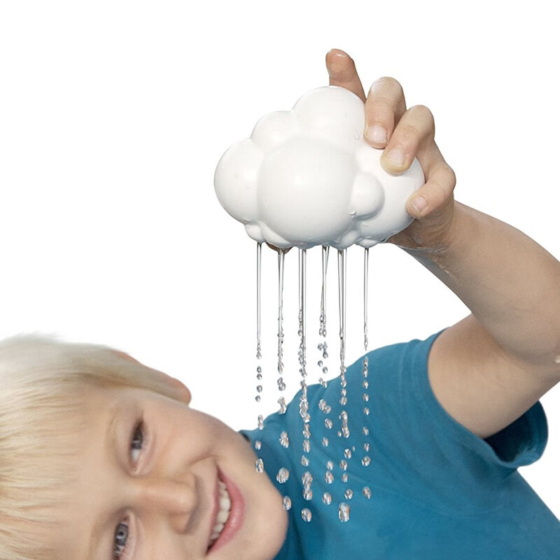 儿童戏水玩具花洒浴室会下雨小云朵云雨婴儿宝宝洗澡玩具 白色下雨小云朵