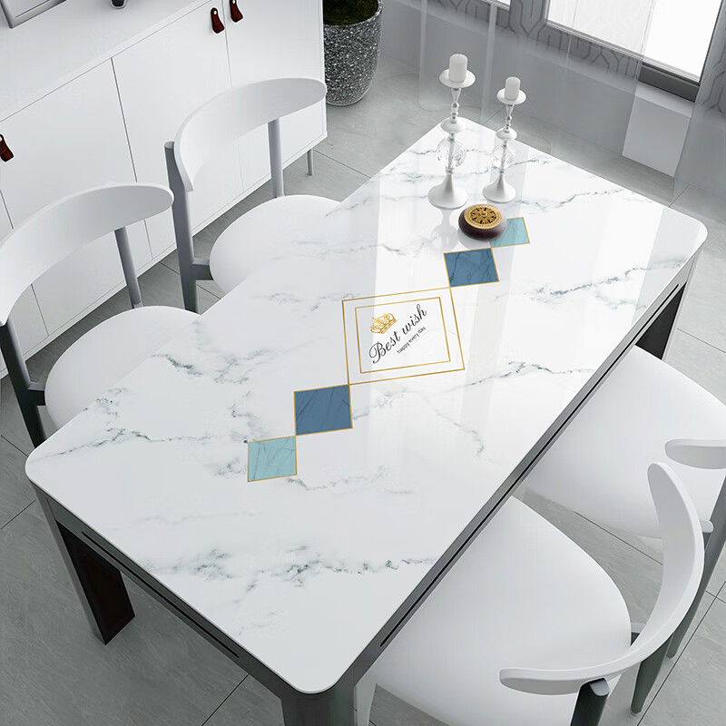 风软玻璃桌布防水防油免洗防烫餐桌垫pv桌面保护垫 美丽心情 60*60cm