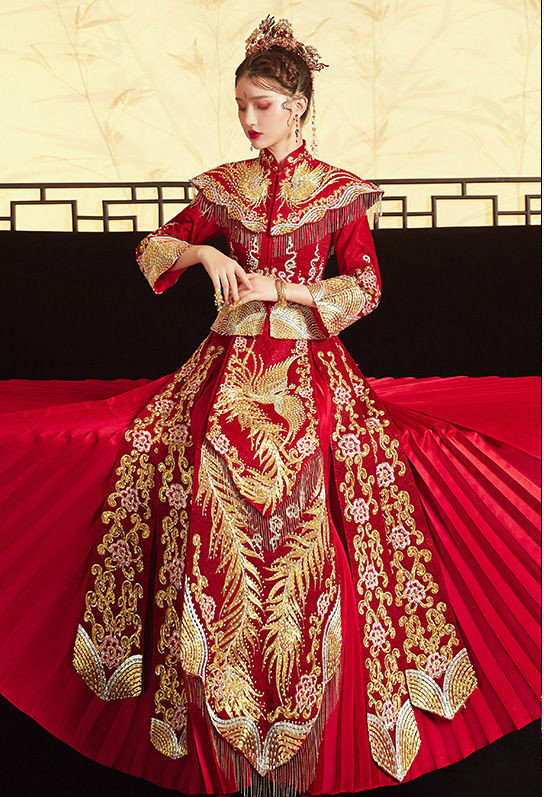 玺柠2020新款秀禾服秋冬款龙凤褂中式结婚礼服潮款中国风新娘服抖音网