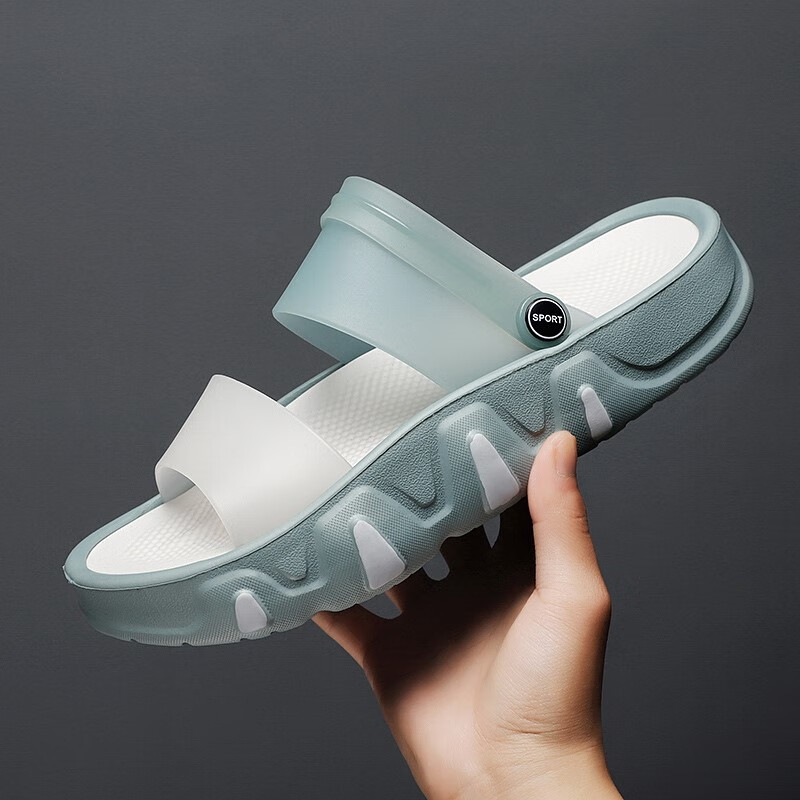 悍臣越南橡胶凉鞋男夏季潮外穿沙滩鞋防滑软底个性凉拖两穿厚底情侣款