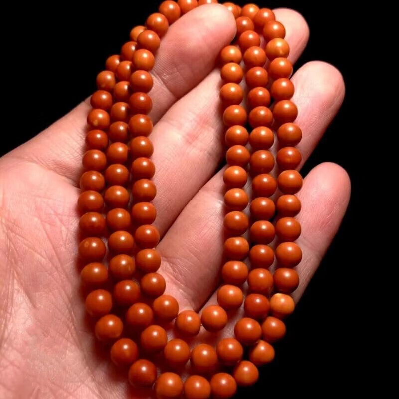 酷奇象(kuqixiang)正圆橄榄核核尖108颗男款项链脖挂文玩手串圆珠光珠