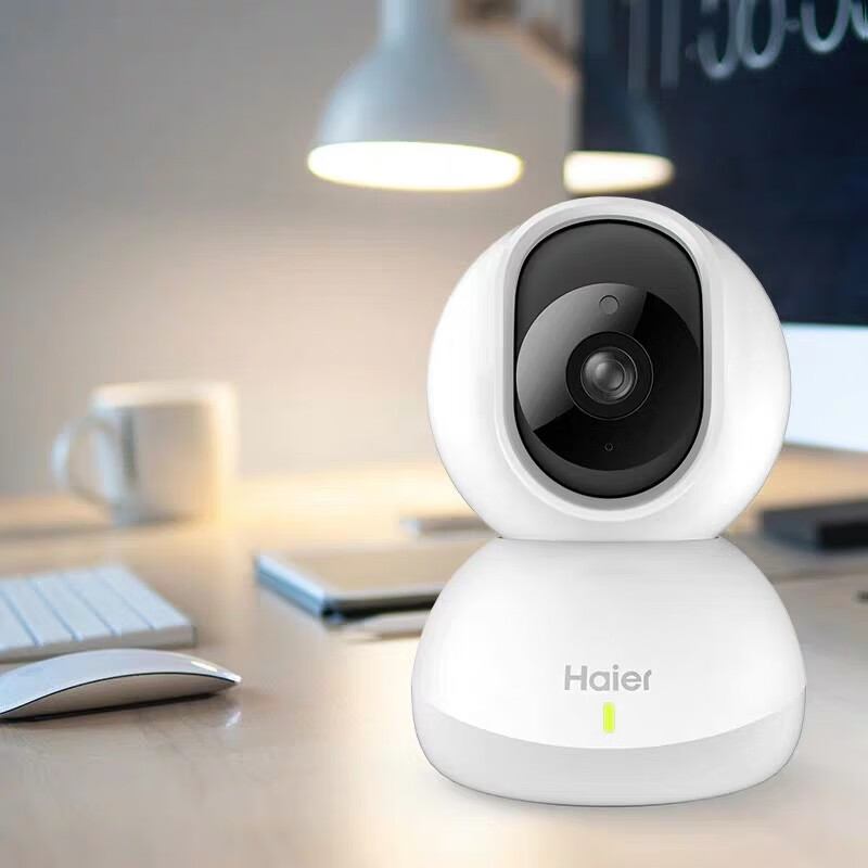 海尔监控 家用360度全景广角摄像头 无线wifi远程手机家庭高清夜视监控器套装 基础版